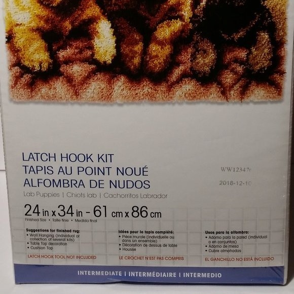 WonderArt Latch Hook Kit Lab Puppies - Picture 3 of 9